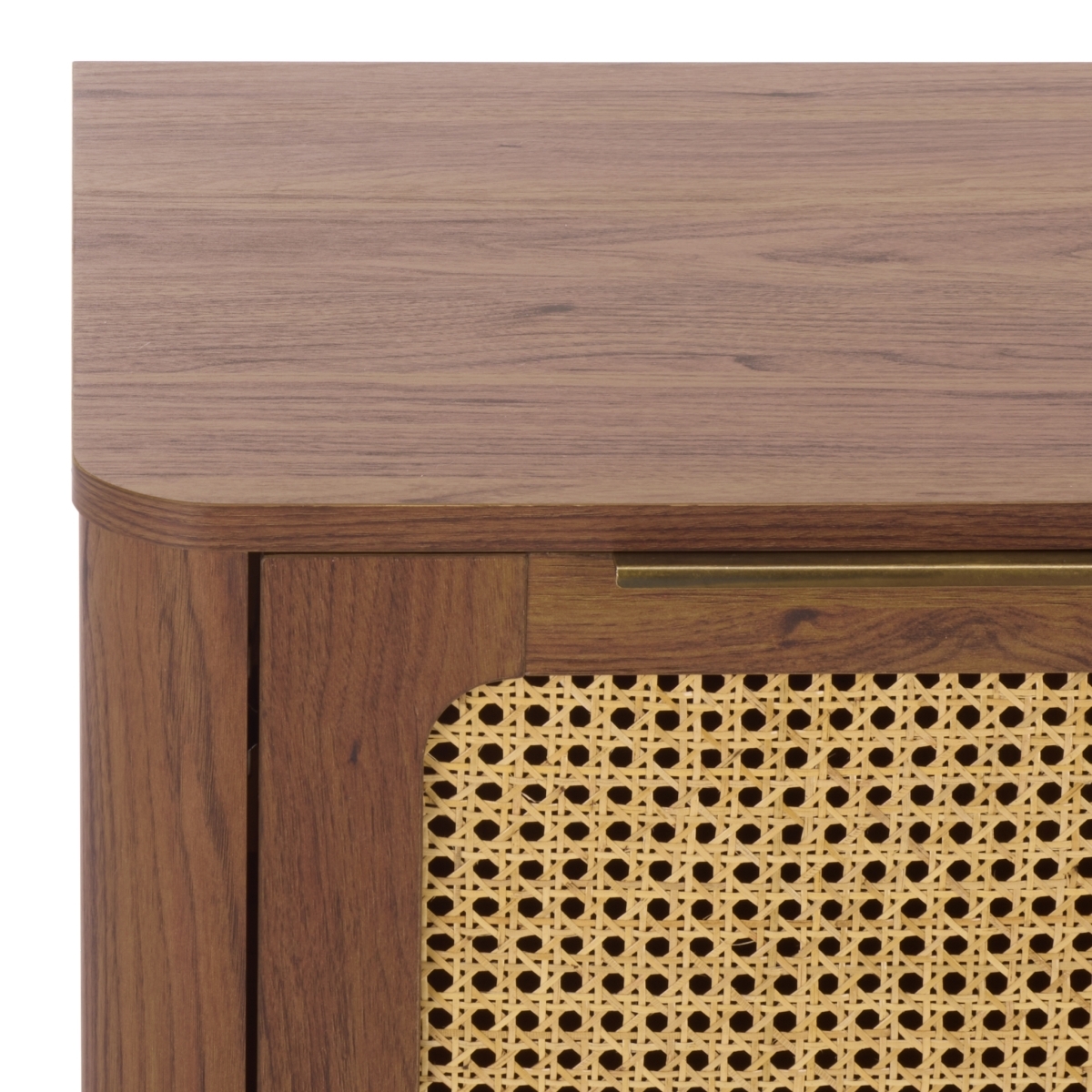 Brey 2 Door Compact Sideboard - Walnut / Brass - Image 2