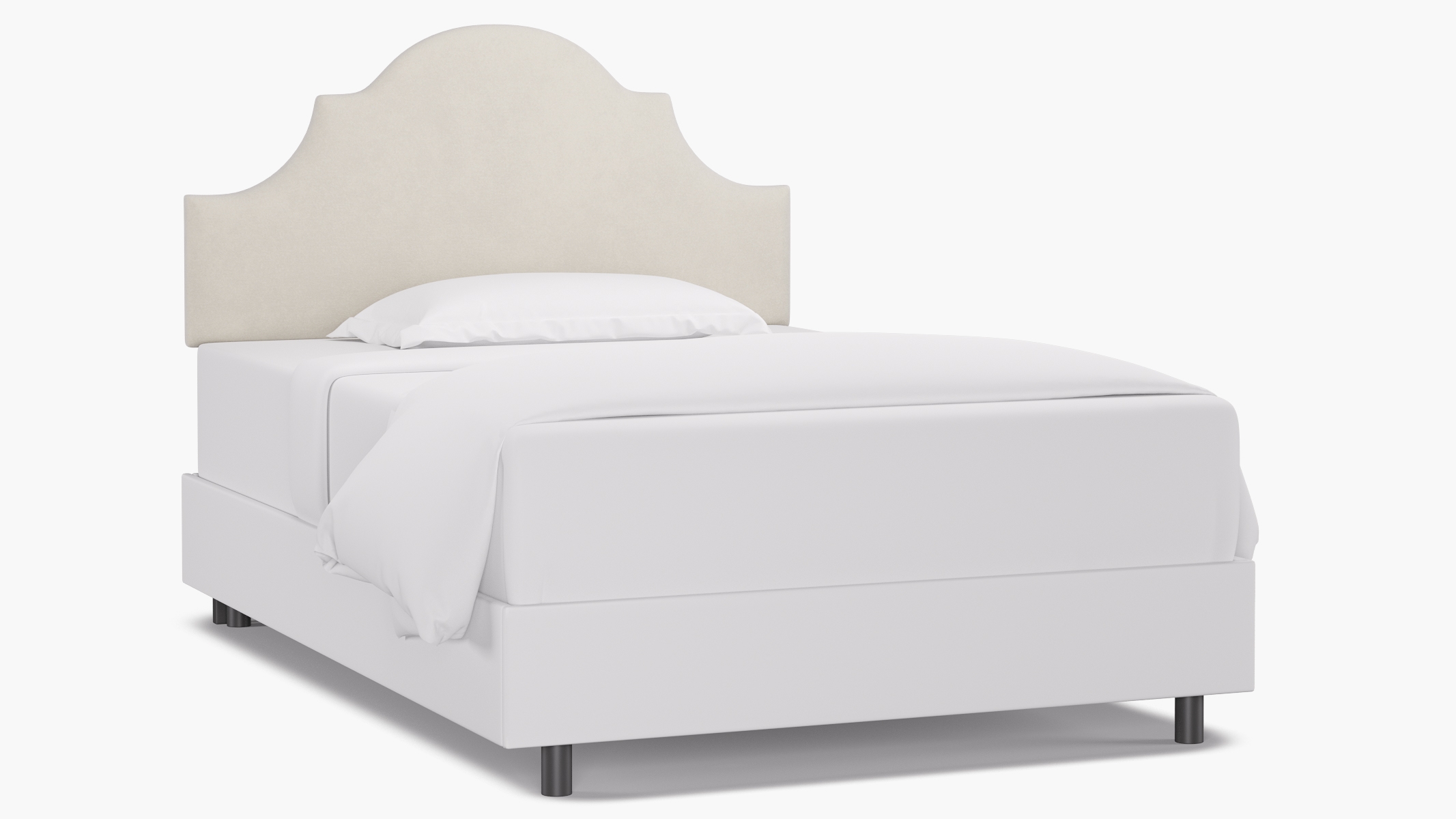 Regency Headboard, White Classic Velvet, Full - Image 0