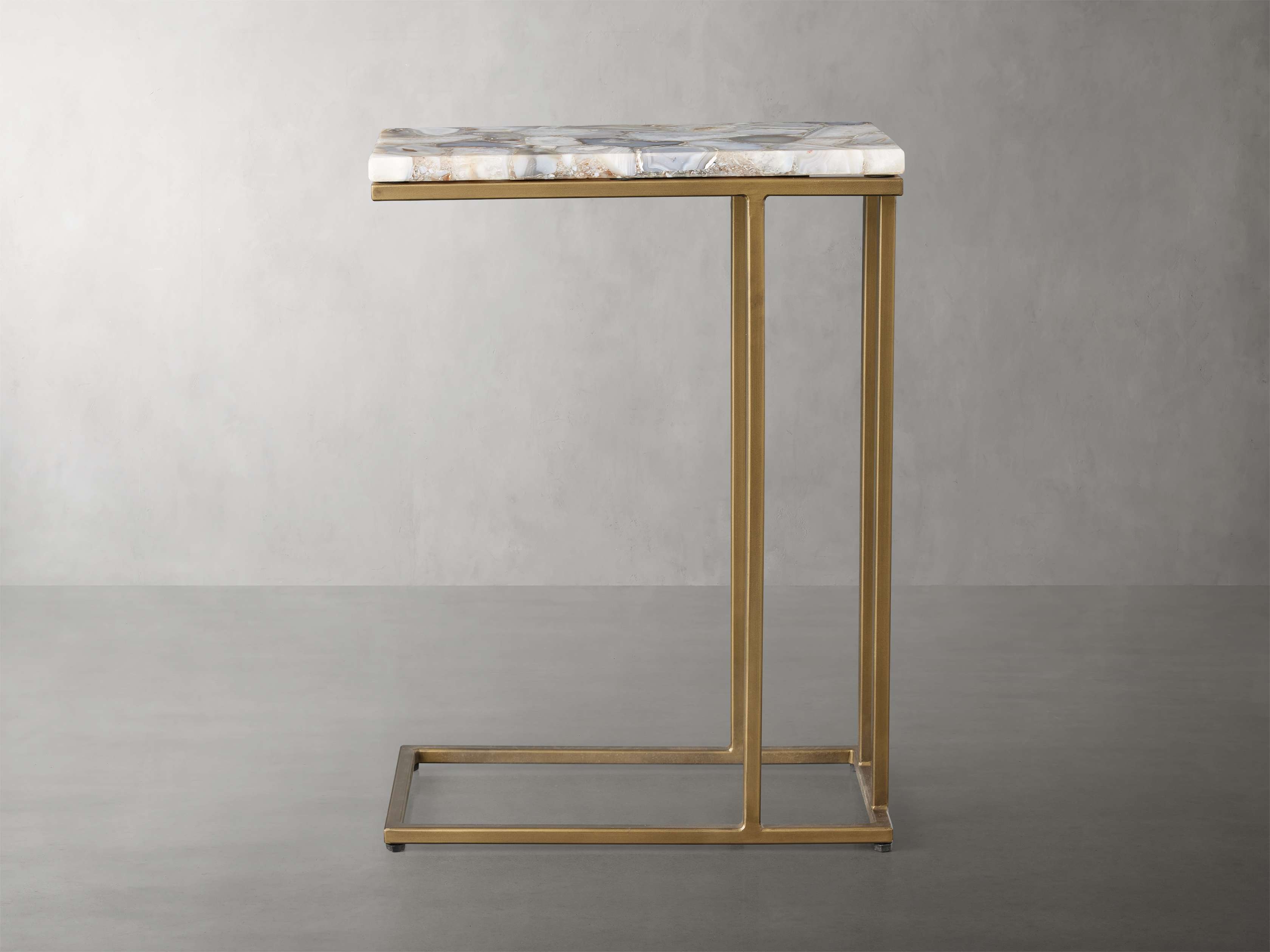 Ludlow C Table in Stone Gray  Grey Agate - Image 0