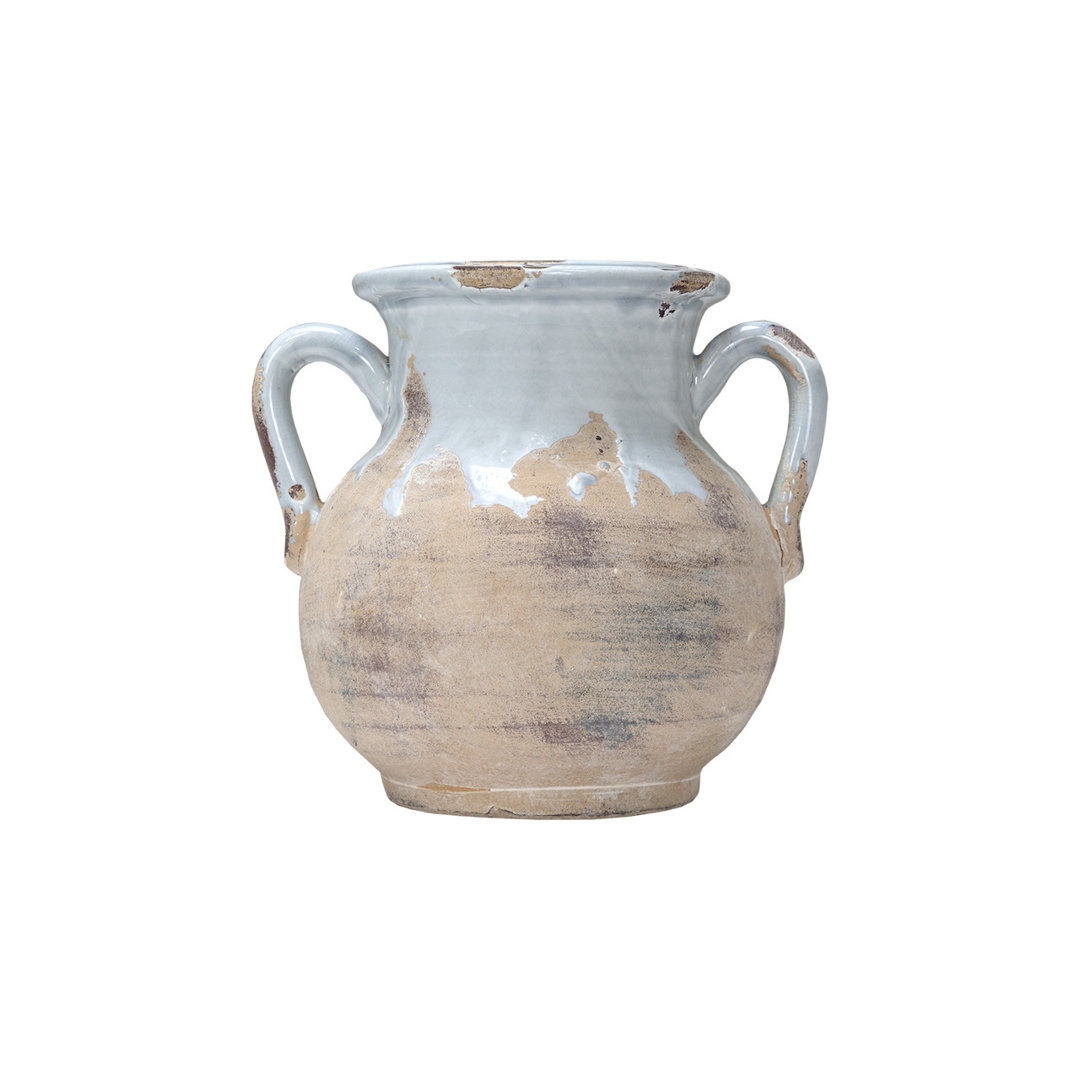Creative Displays, Inc. Partially Glazed Ceramic Pot with Handles - Image 0