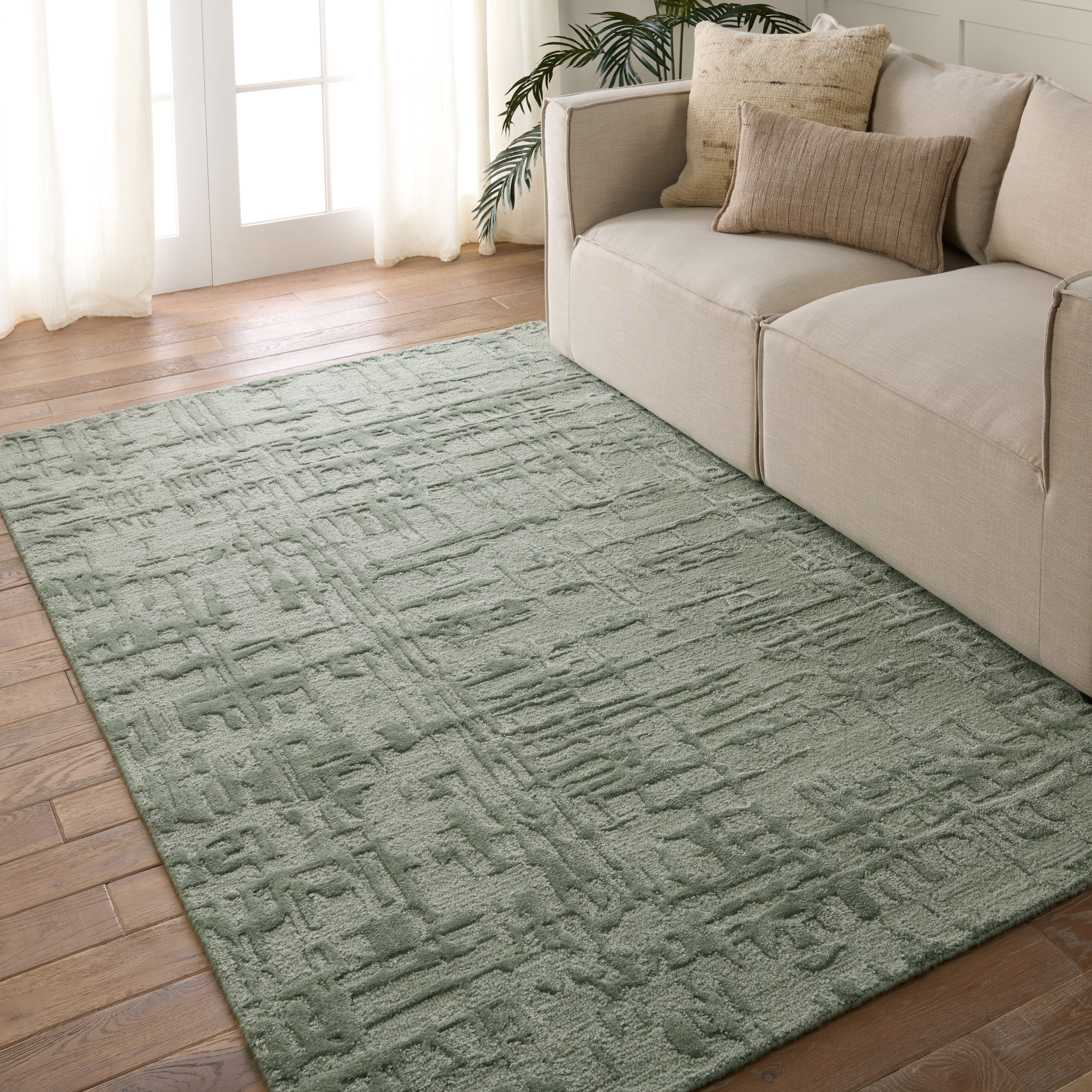 Igneous Handmade Abstract Sage Area Rug (6'X9') - Image 4