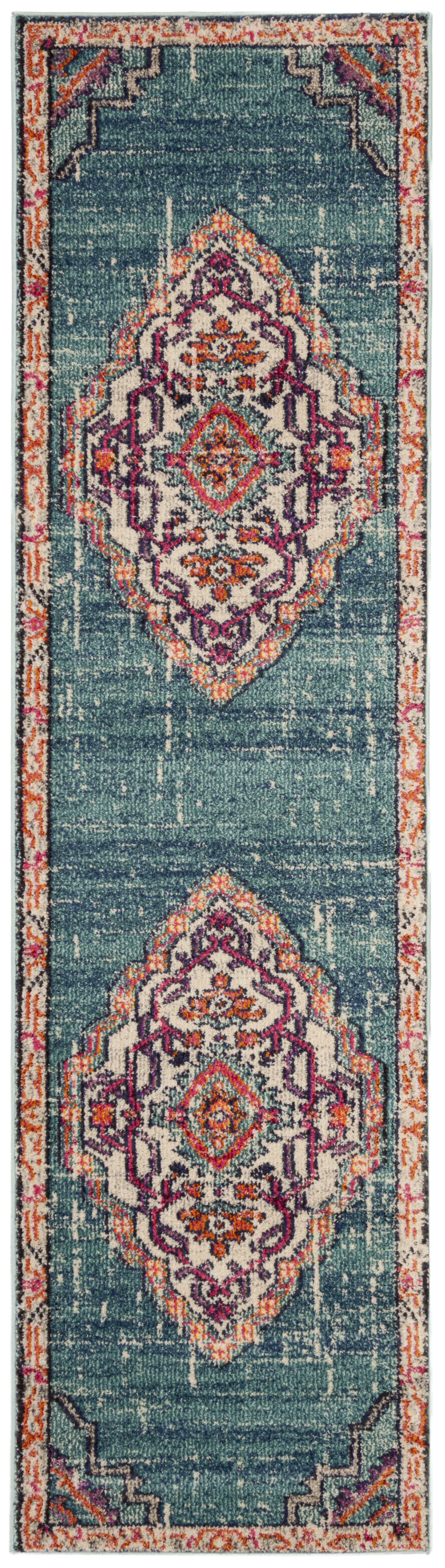 Arlo Home Woven Area Rug, MNC254J, Blue/Multi,  2' 2" X 8' - Image 0