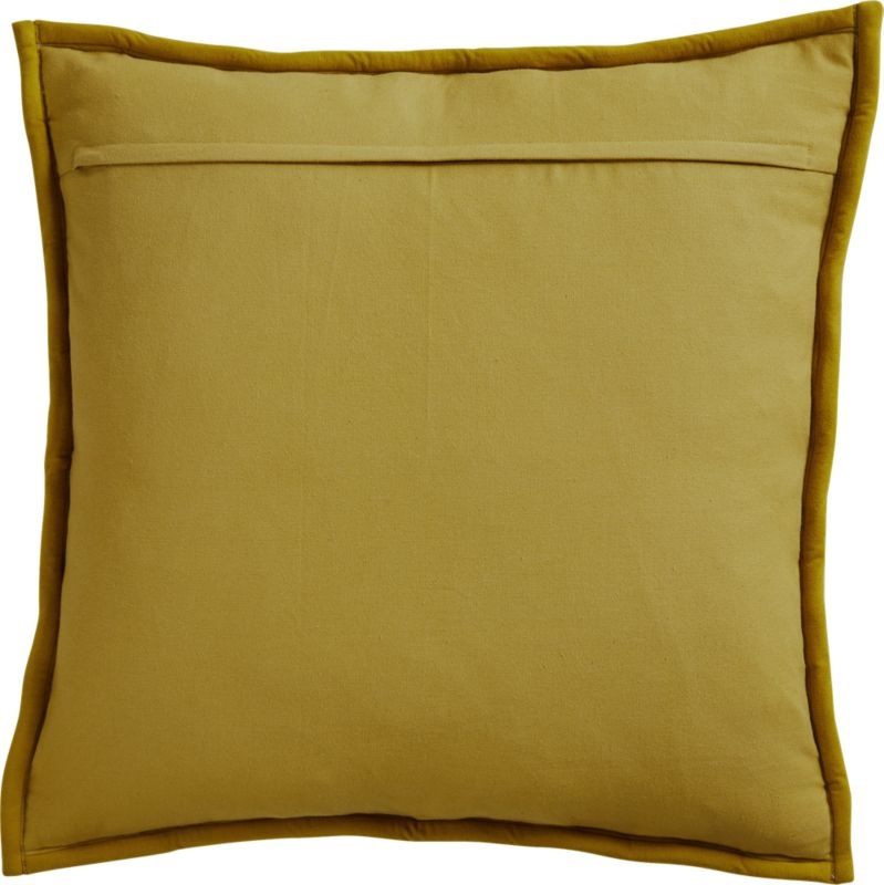20" Jersey Interknit Mustard Pillow with Feather-Down Insert - Image 3