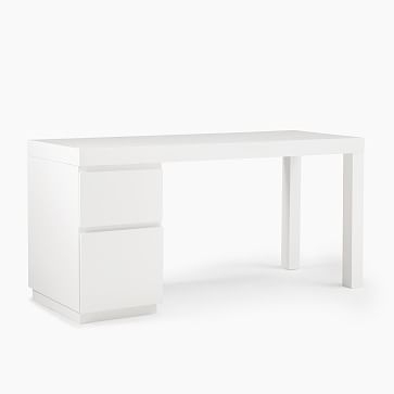 Parsons File Cabinet + Desk Set, White - Image 2