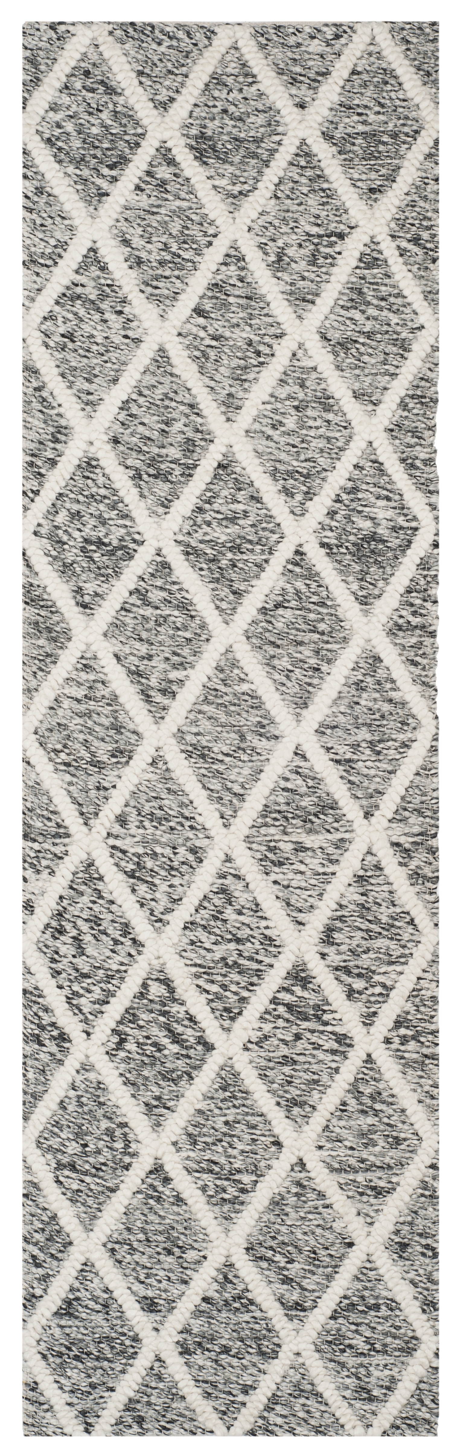 Arlo Home Hand Woven Area Rug, NAT711C, Ivory/Black,  2' 3" X 8' - Image 0