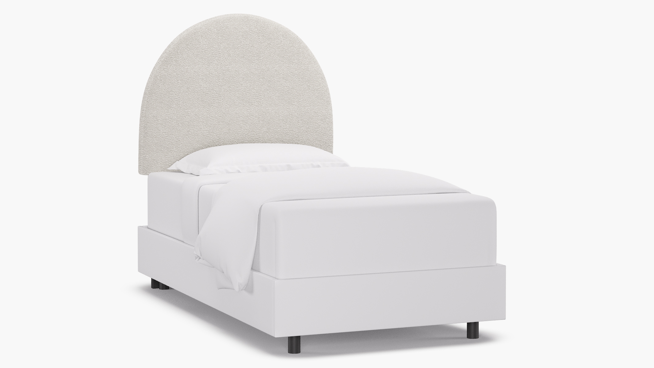 Arched Back Headboard, Sheepskin, Twin - Image 0