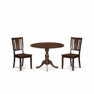 Alcott Hill® Dilys-MAH-W 3 Piece Wood Dining Table Set - 1 Wooden Table And 2 Mahogany Wooden Chairs - Mahogany Finish - Image 0
