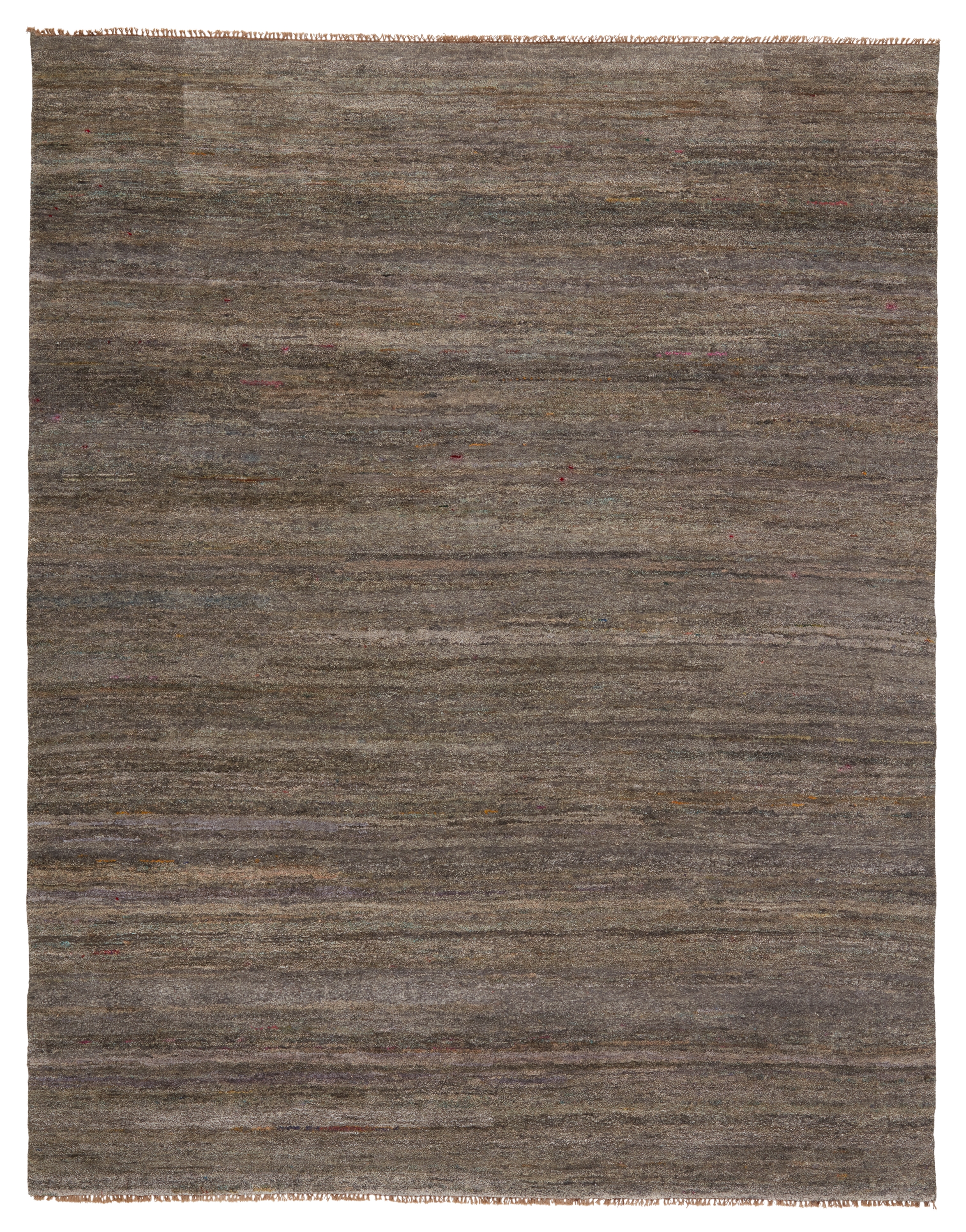 Paradis Hand-Knotted Abstract Brown/ Taupe Area Rug (8'X10') - Image 0