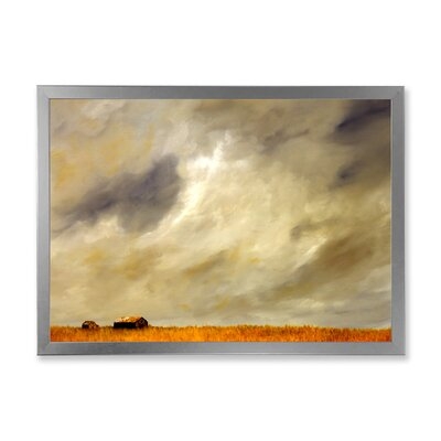 Desert Farmhouse Under Cloudy Sky In Washington I - Farmhouse Canvas Wall Art Print-FDP35010 - Image 0
