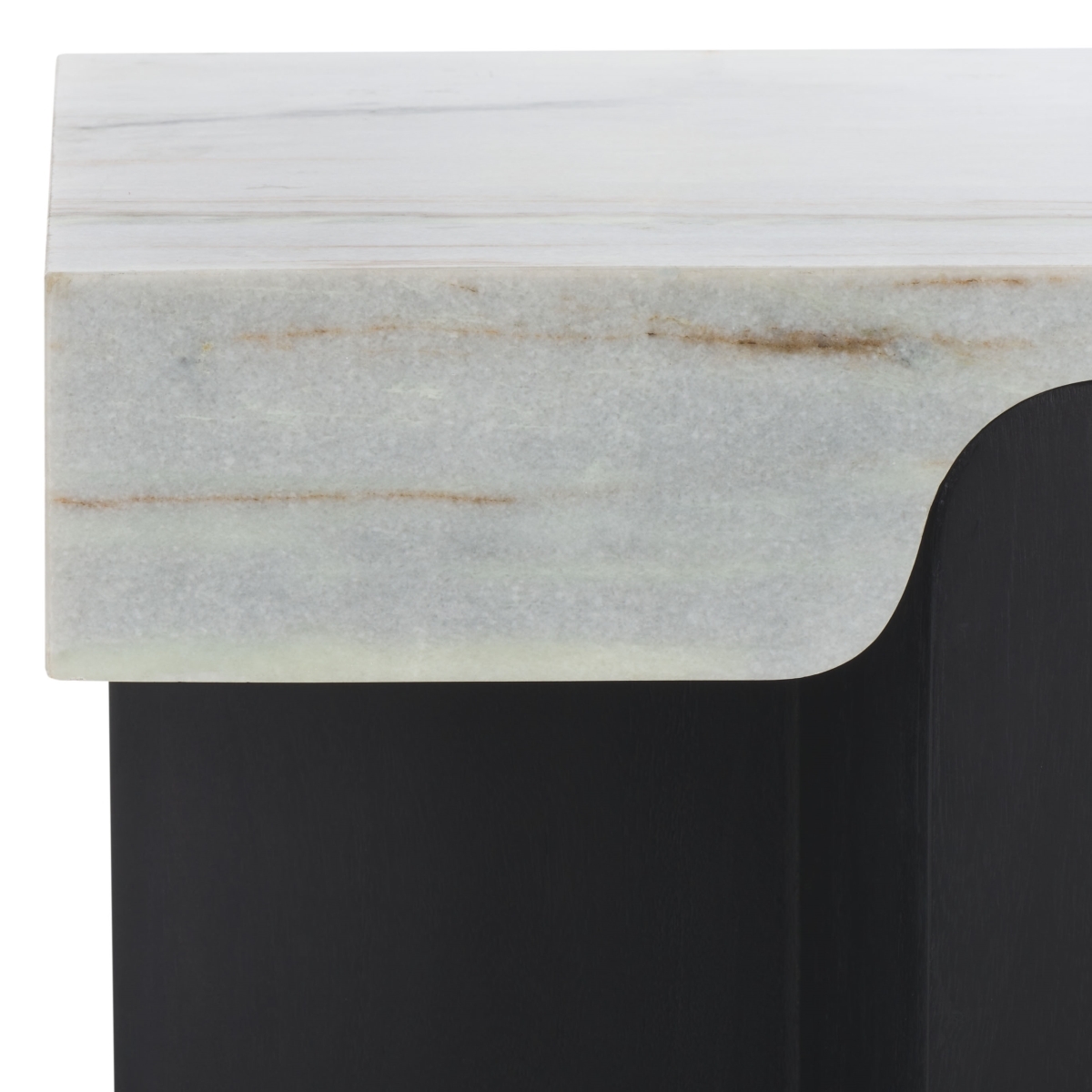 Roxandra Marble Top Accent Table - Black/White - Image 2