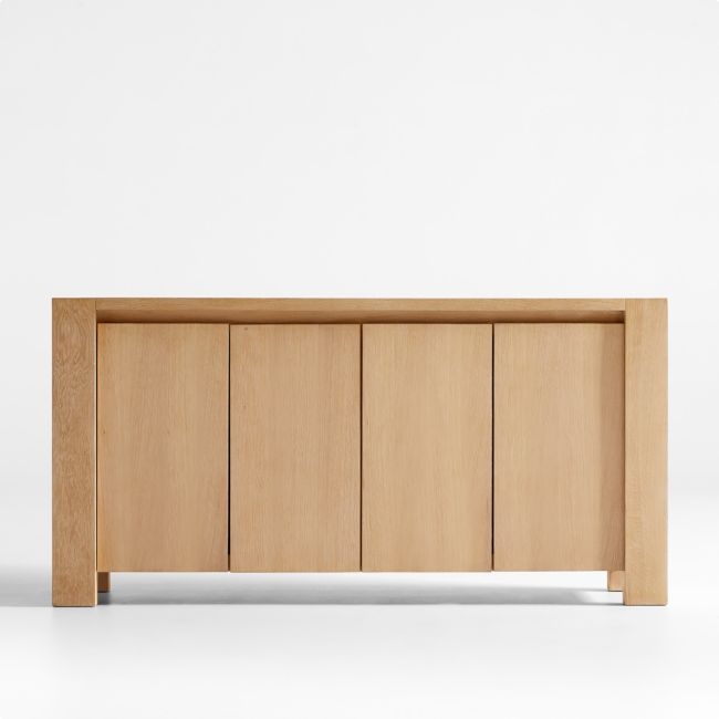 Terra 72" Natural White Oak Solid Wood Credenza - Image 0
