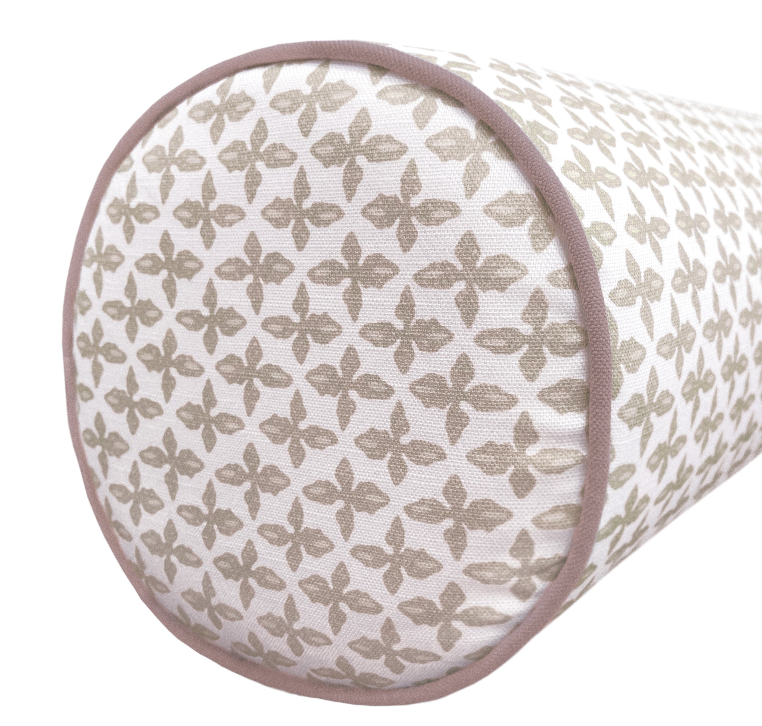 OCS X LDC II | BOLSTER | ELLISTON HOUSE : POSEY // SAND + CLASSIC LINEN // LILAC CORDING - TWIN // 9" X 24" - Image 1