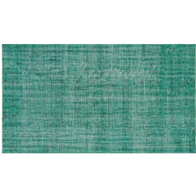One-of-a-Kind Reimund Hand-Knotted 1960s Turkish Turquoise 4'5" x 7'9" Area Rug - Image 0