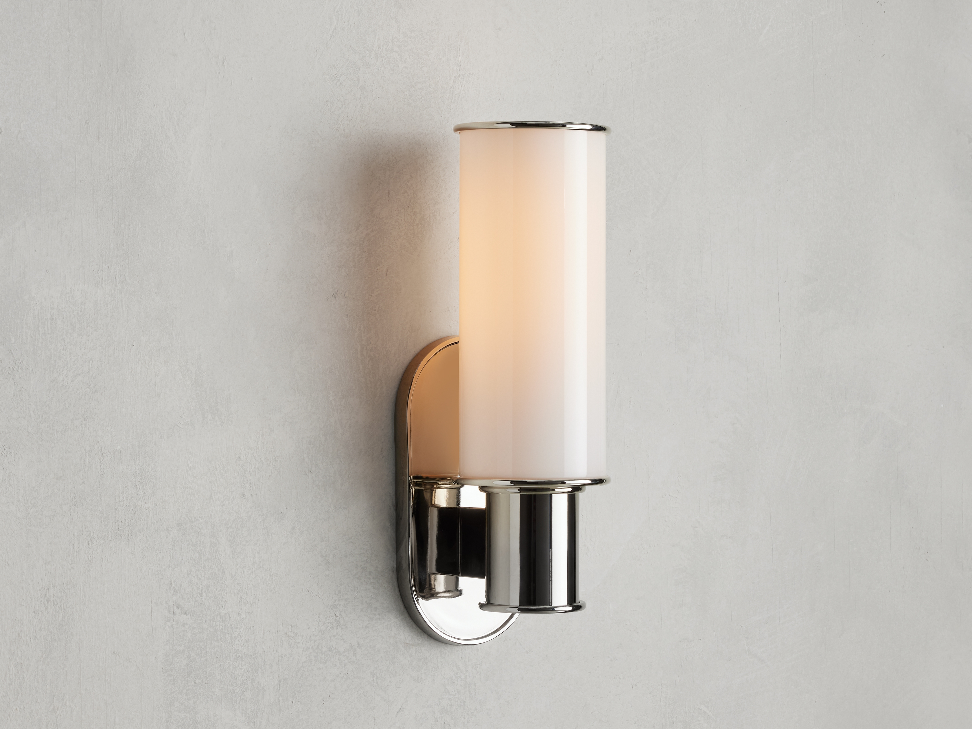 Harlin Sconce in Milk Glass Silver  Nickel - Image 0