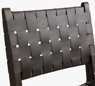 Fenton Leather Dining Side Chair, Coffee Bean Frame, Churchfield Ebony - Image 1