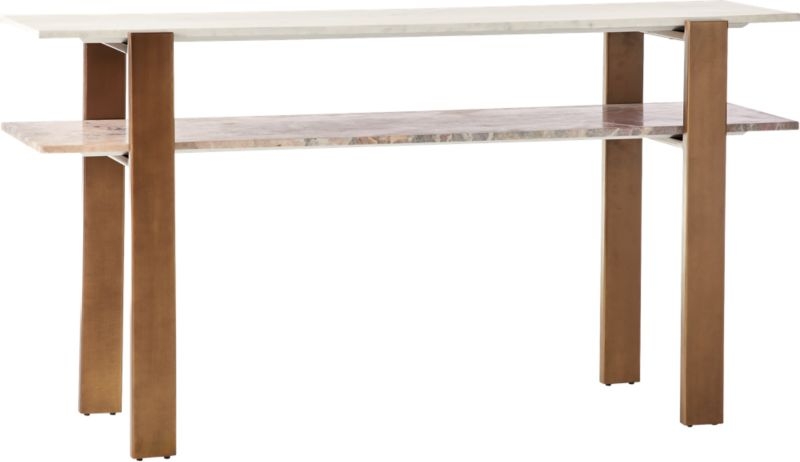 Structure Pink Marble 2-Tier Console Table - Image 3