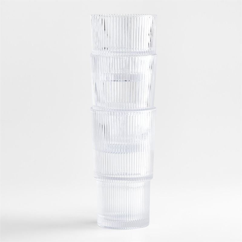 Atwell 18-Oz. Tall Stackable Ribbed Glass - Image 2