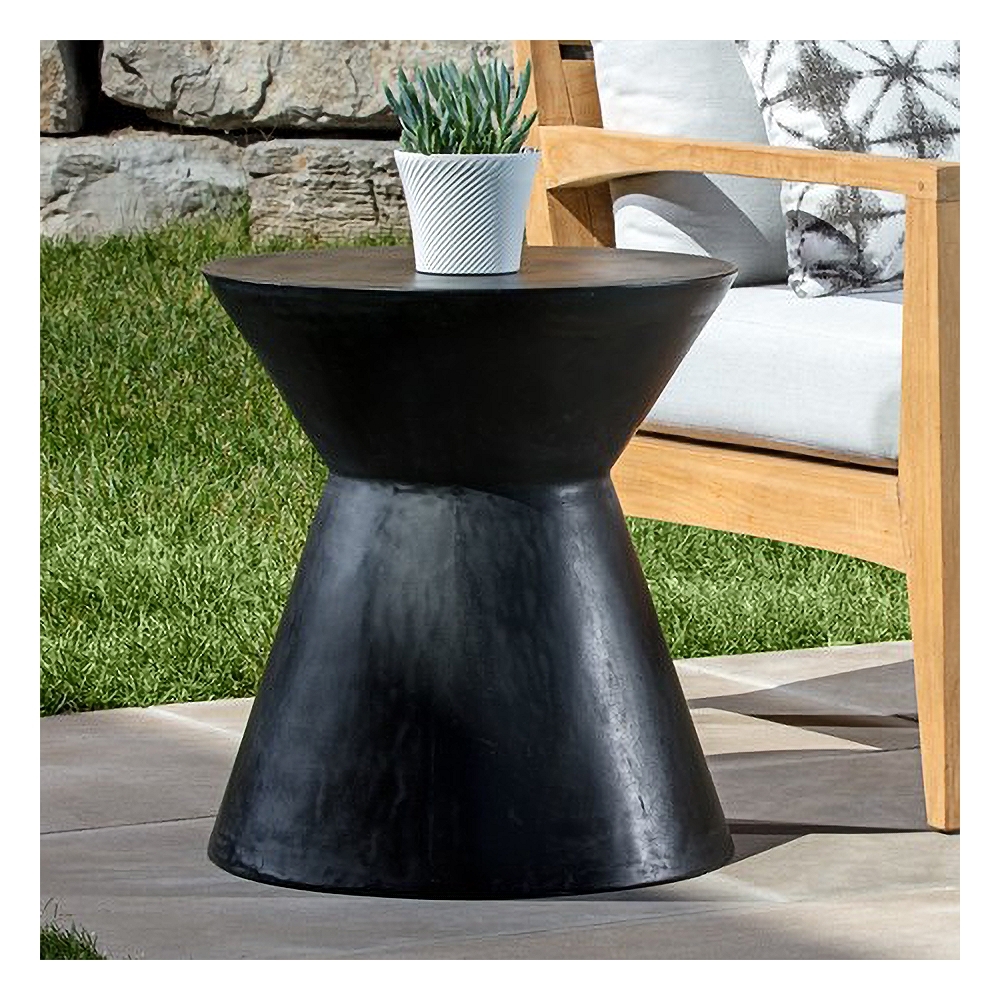Astley 17 3/4" Wide Black Concrete Outdoor End Table - Style # 83A24 - Image 0