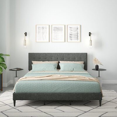 Groveland Tufted Upholstered Low Profile Platform Bed - Image 0