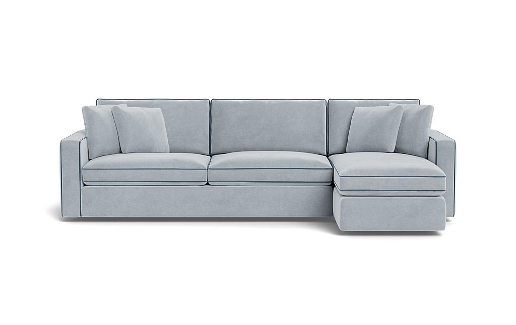 James 3-Seat Right Chaise Sectional with Storage with Custom Piping - Image 0