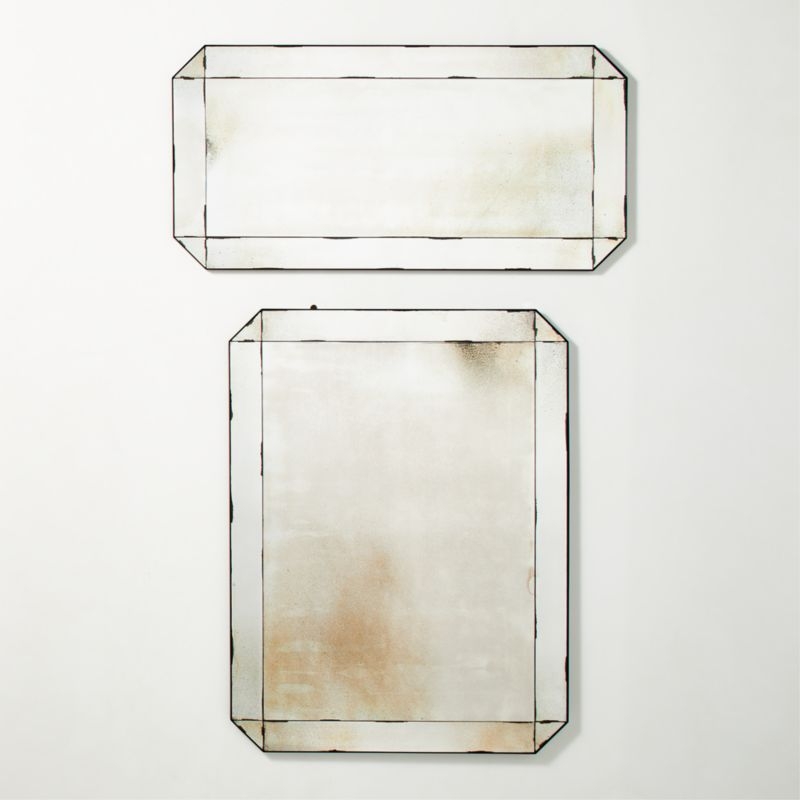 Sureau Antiqued Black Rectangular Wall Mirror 24x48 - Image 4