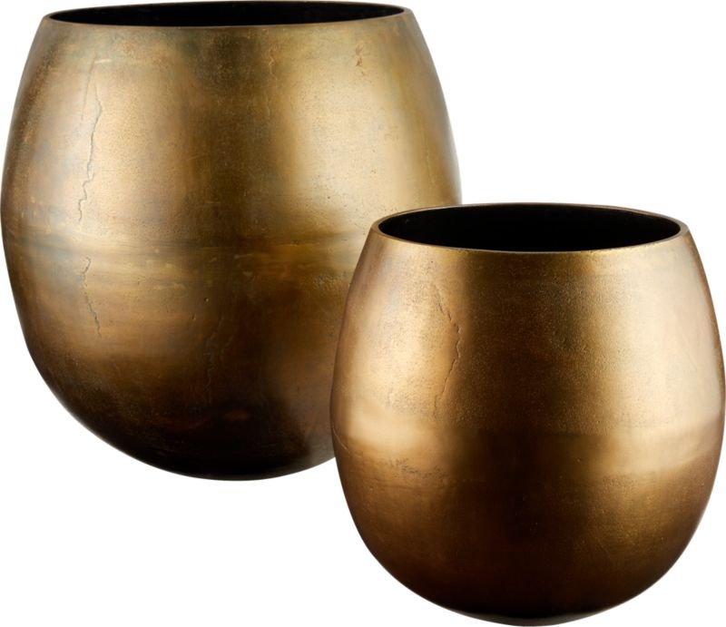 Rough Cast Brass Metal Indoor Planter Small - Image 7