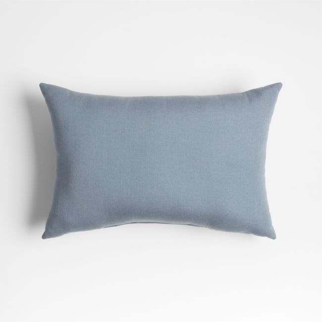 Sunbrella ® 20"x13" Haze Blue Outdoor Lumbar Throw Pillow - Image 0
