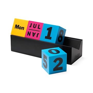 MoMA Collection Cubes Perpetual Calendar, Polystyrene, CMYK Colors - Image 1