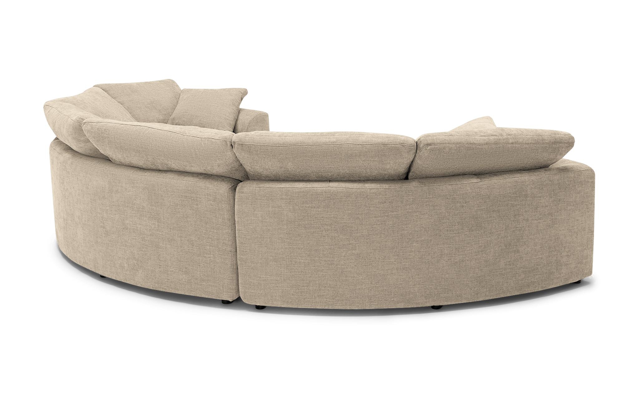 Beige/White Bryant Mid Century Modern Semicircle Sectional (3 Piece) - Cody Sandstone - Image 3