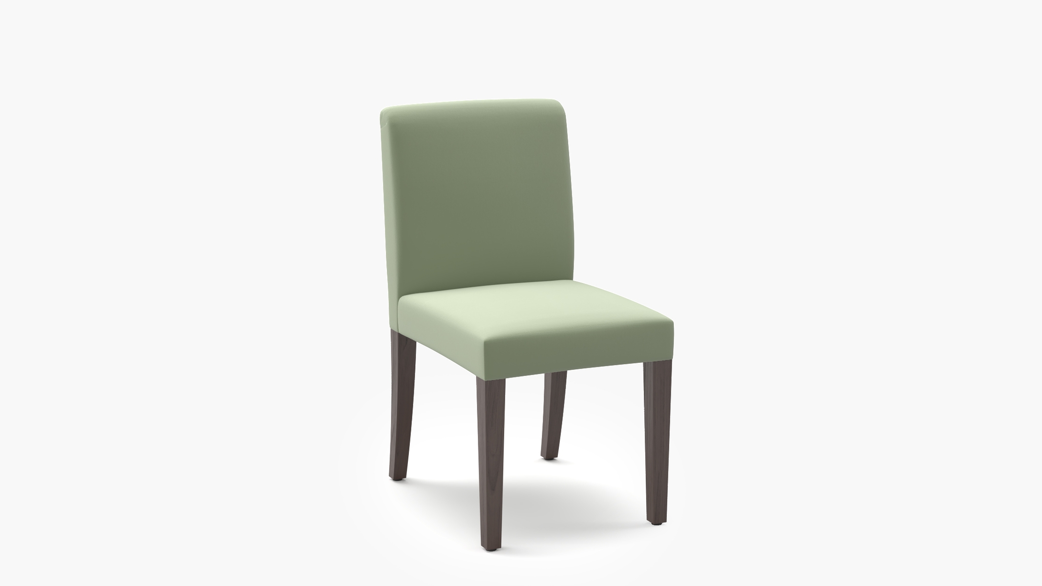 Signature Dining Chair, Celadon Performance Plush Velvet, Espresso Square Tapered Leg - Image 1