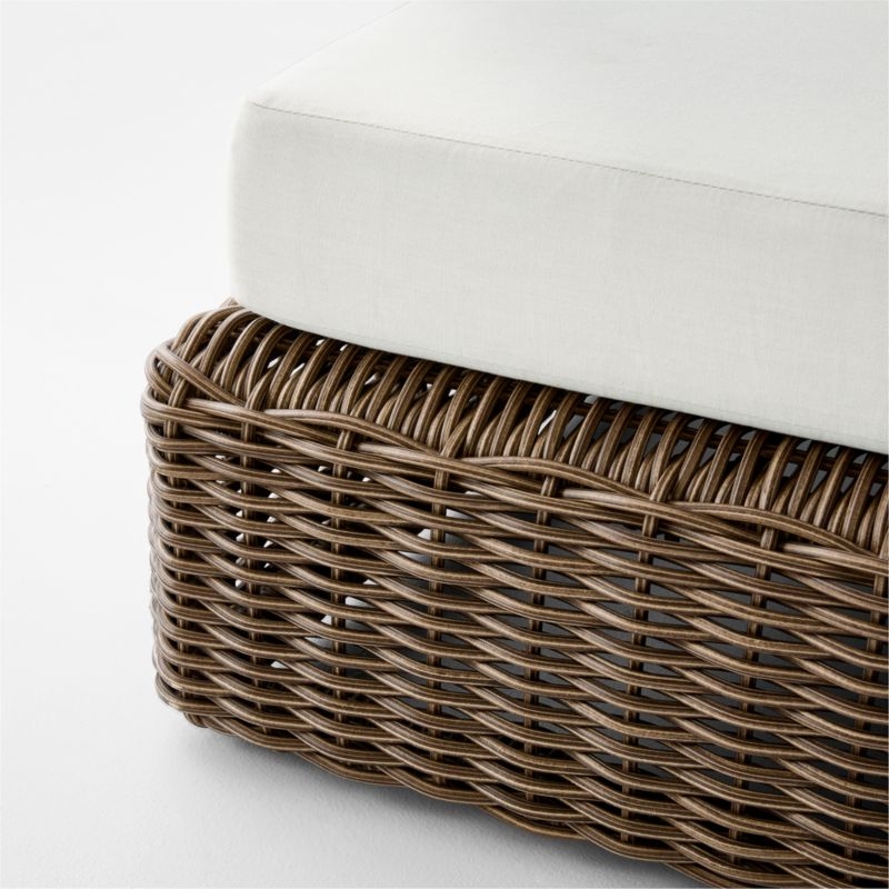 Maylin All-Weather Rattan Outdoor Sun Lounger with Warm White Sunbrella® Cushions - Image 4
