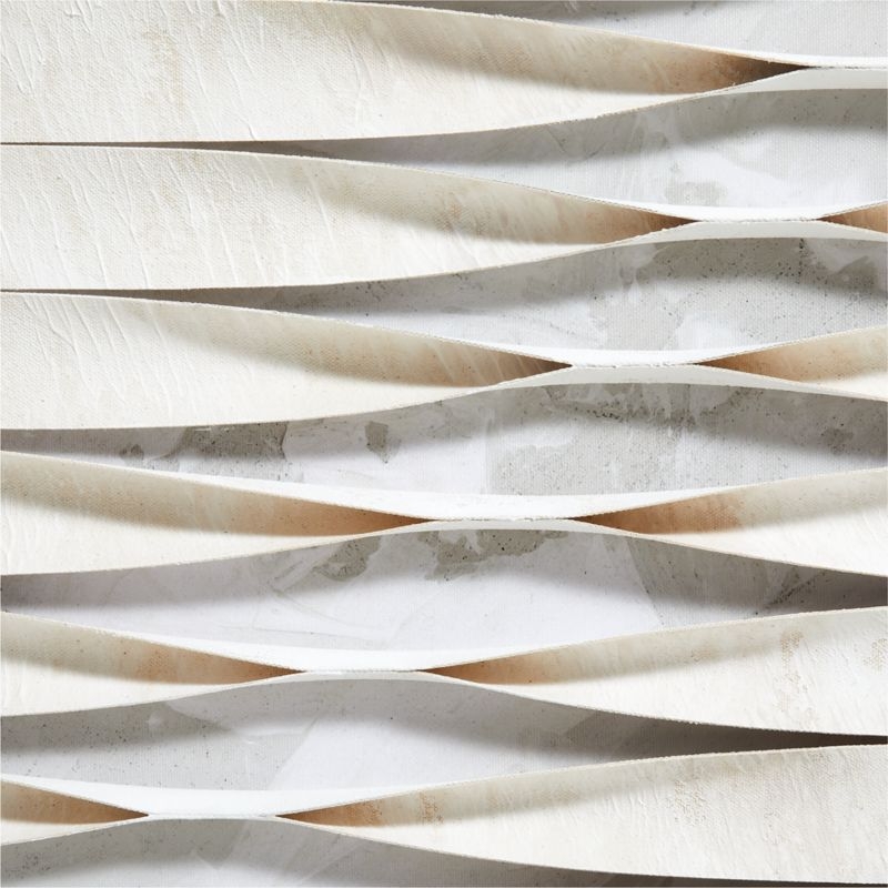 "Twist and Turns" White Canvas 37.5"x49.5" Framed Wall Art Print - Image 3