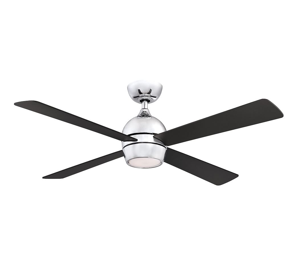 52" Kwad Ceiling Fan, Chrome With Black Blades - Image 0