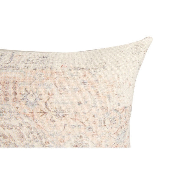 Heavily Distressed Print Cotton Lumbar Pillow, Multicolor, 24" x 16" - Image 1