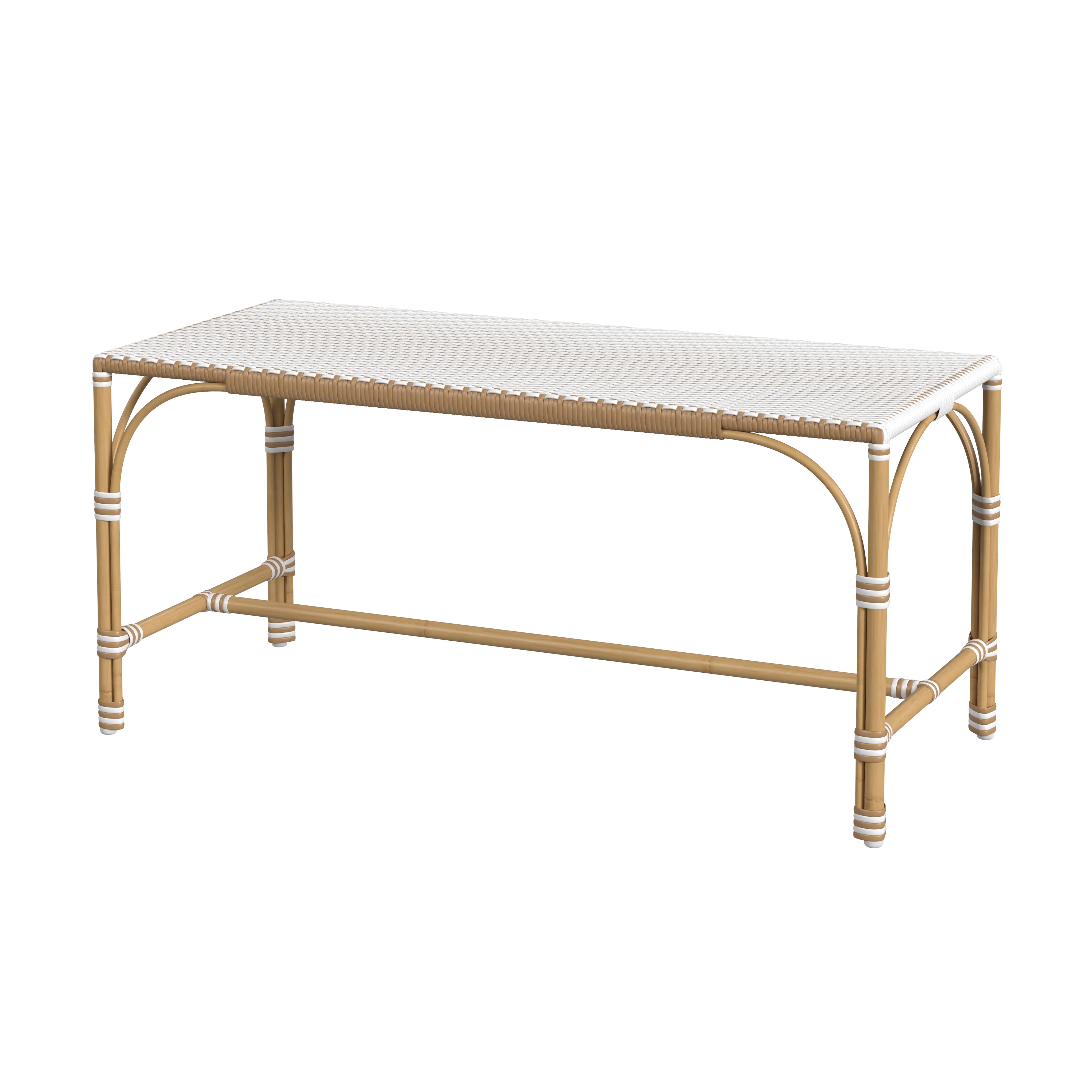 Tobias Beige and White Outdoor Bench - Image 0