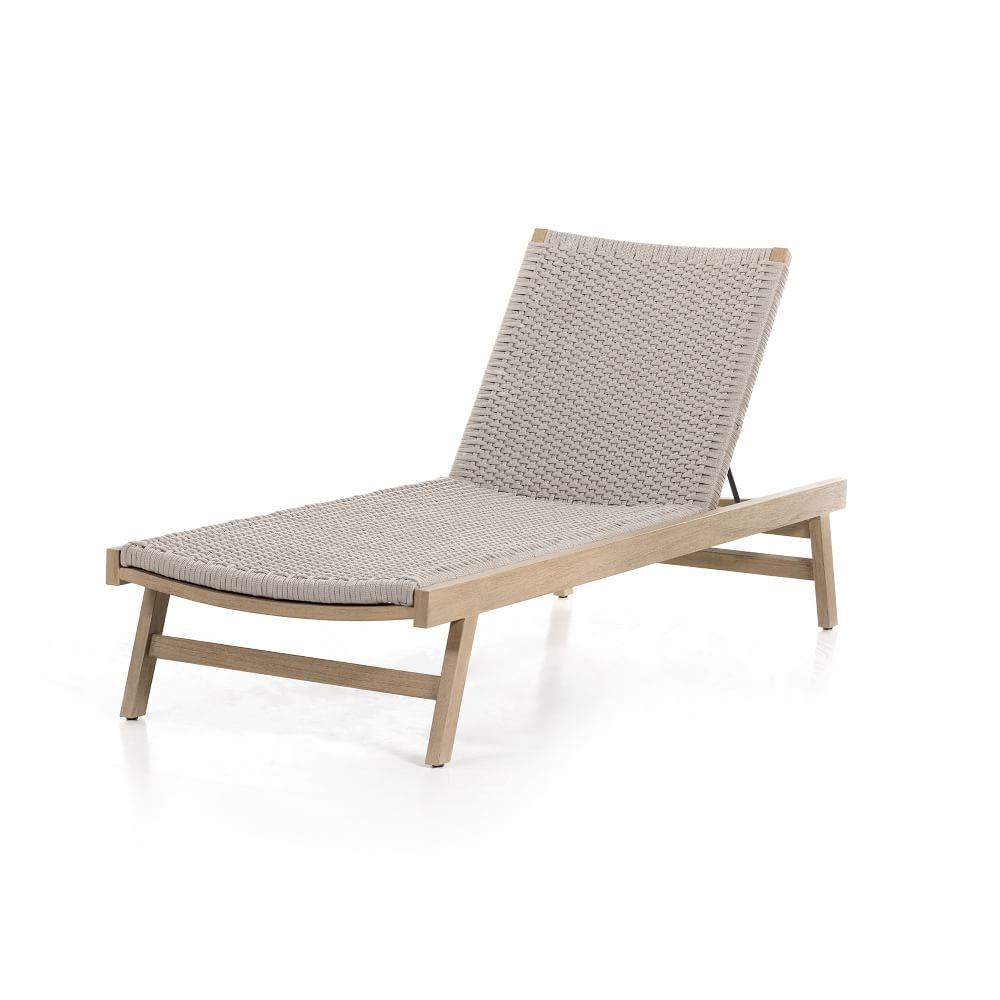 Catania Outdoor Rope Chaise, Washed Brown - Image 0
