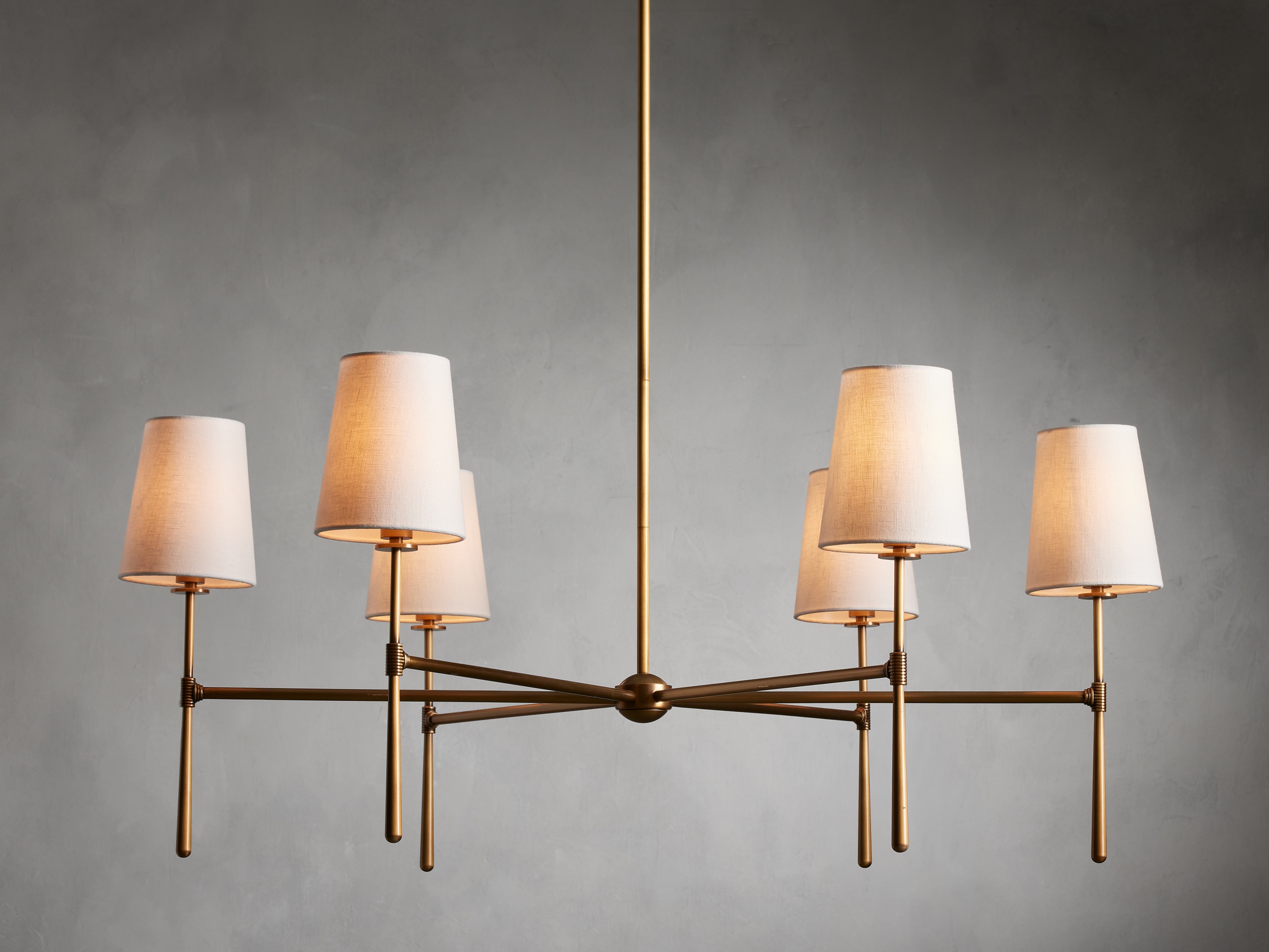 Rhodes Round Chandelier in Fabric Brass - Image 0