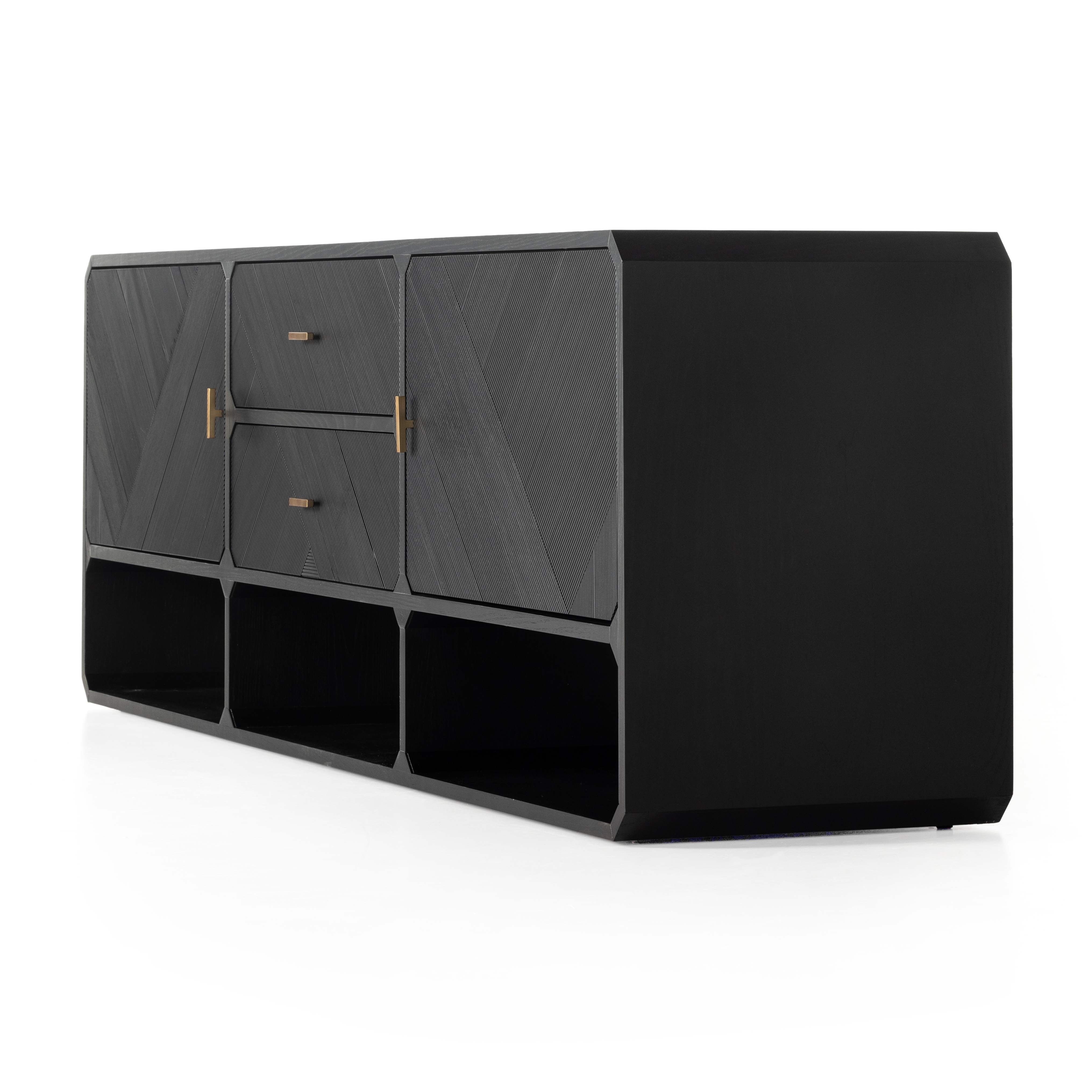 Caspian Media Console-Black Ash - Image 3