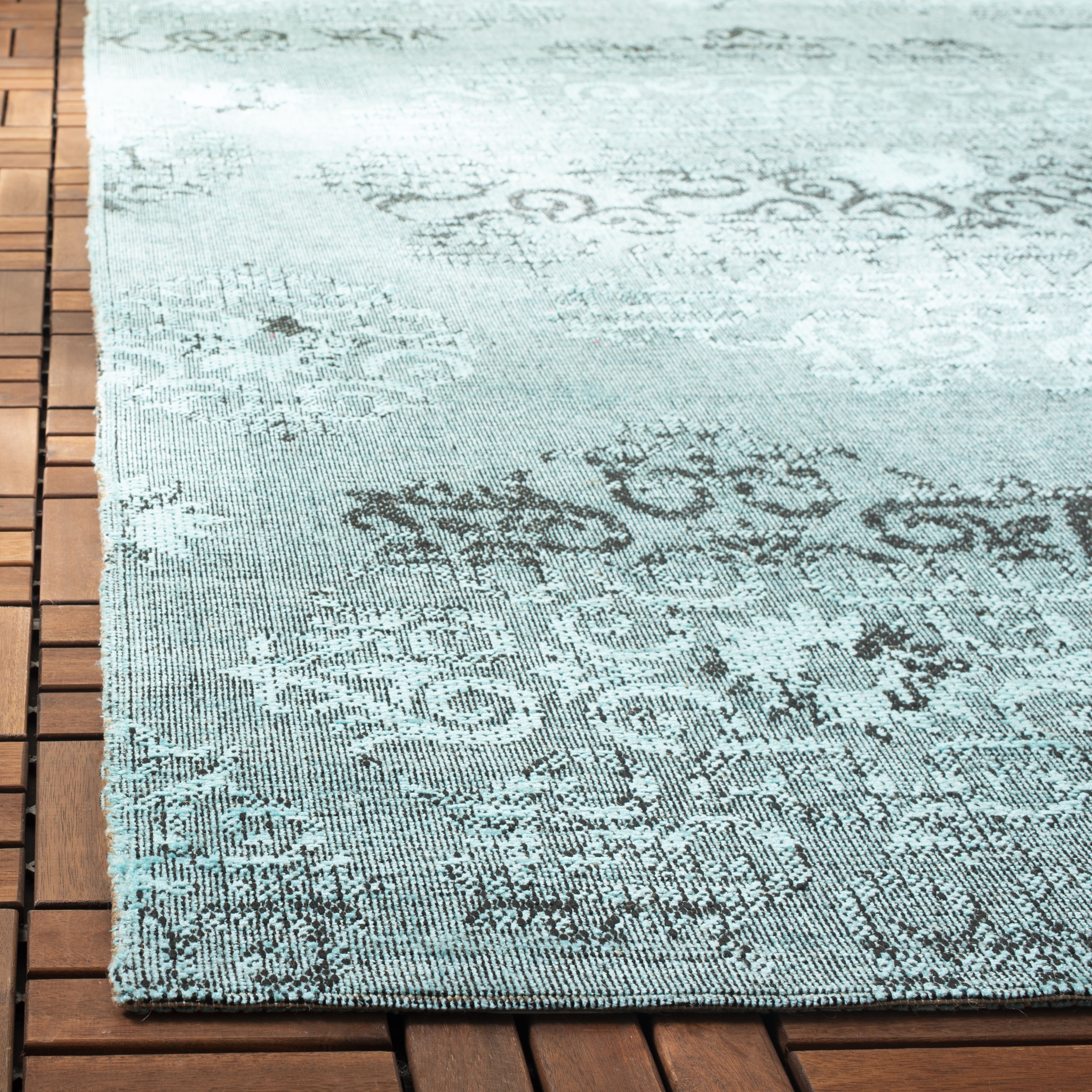 Arlo Home Woven Area Rug, PAL129-9060, Light Blue/Black,  8' X 11' - Image 1