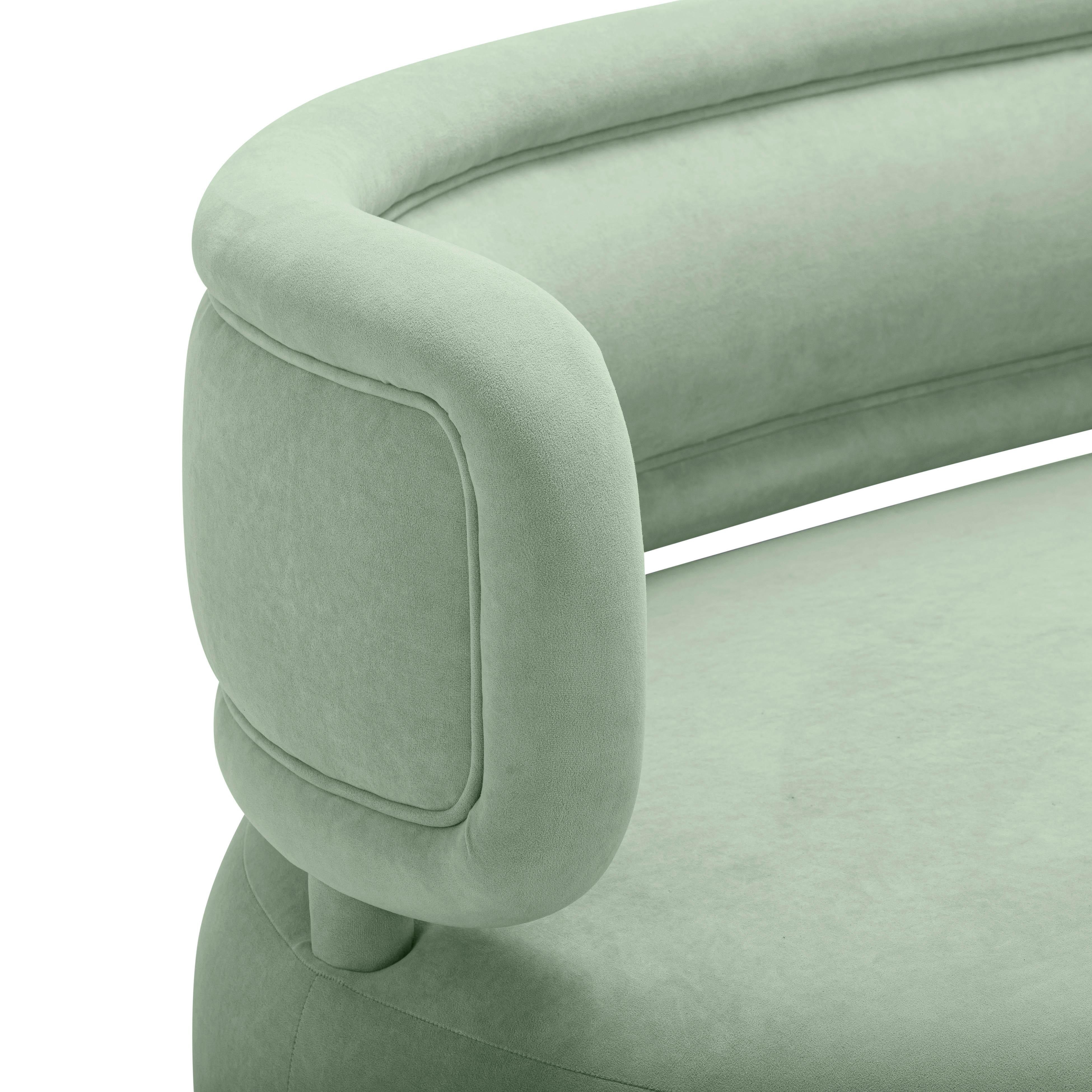 Tischa Mint Green Velvet Sofa - Image 4