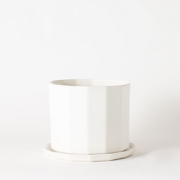 10" Riveted Planter, Ivory - Image 1