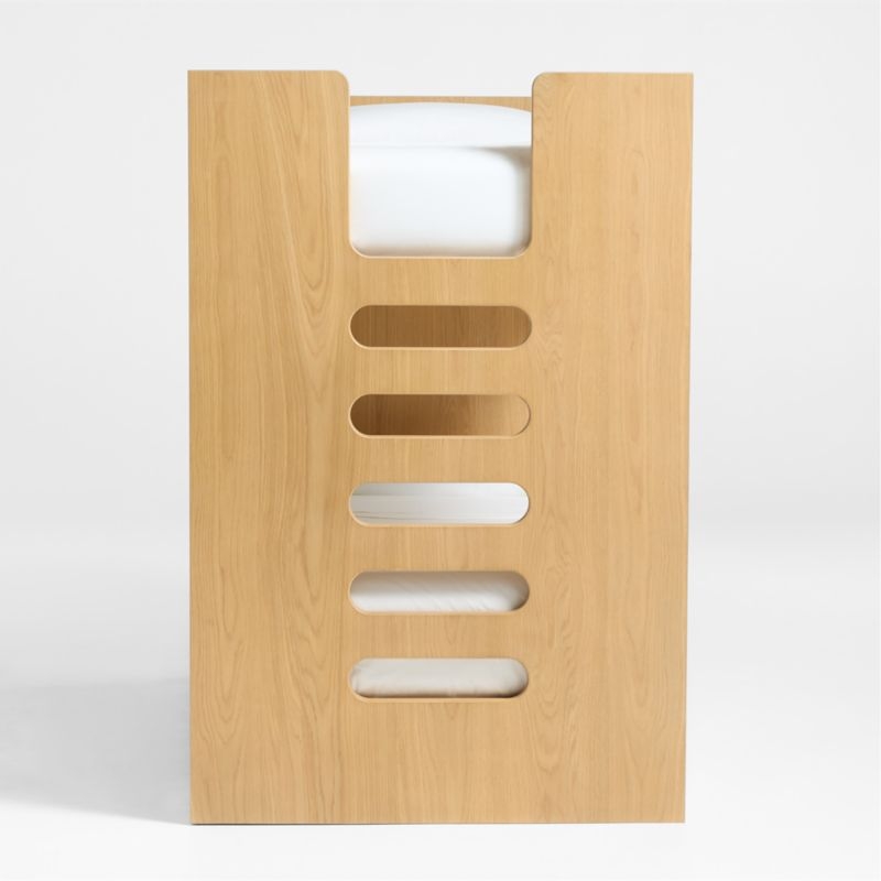 Bridgeman Natural Oak Wood Kids Twin Bunk Bed with Storage Trundle - Image 4