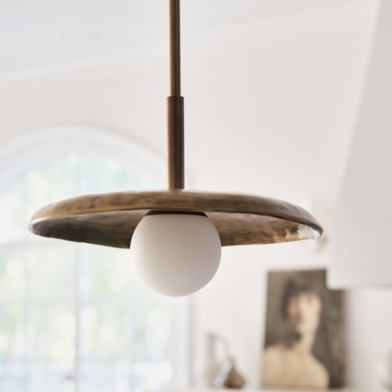 Lilypad Metal and Glass Pendant Light by Brigette Romanek - Image 1