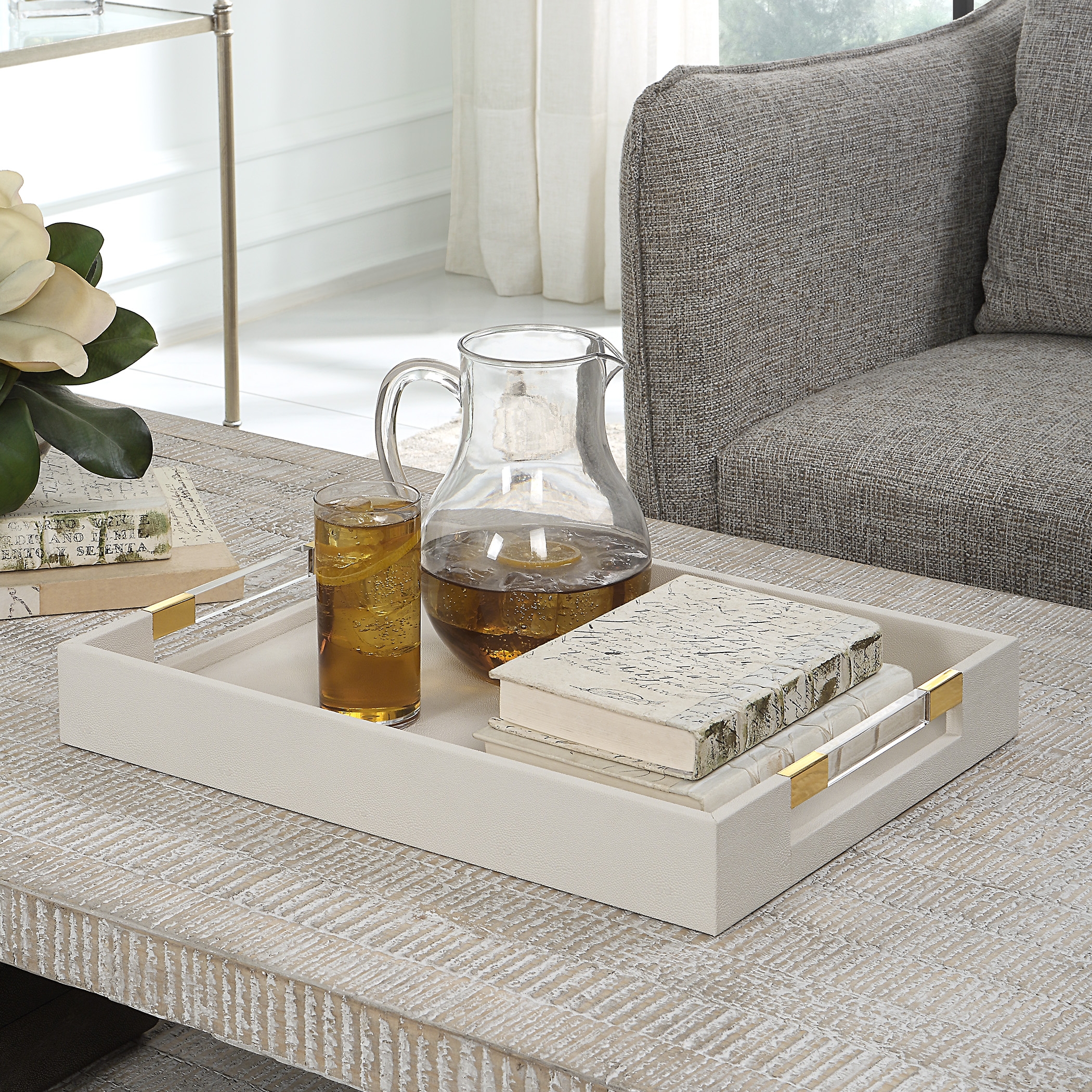 Wessex White Shagreen Tray - Image 3