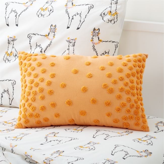 Orange Pom Pom Pillow - Image 0