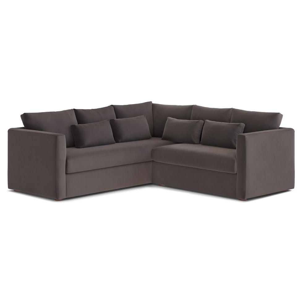 Marina 92" Velvet Corner Sectional - Hale Warm Gray - Image 1