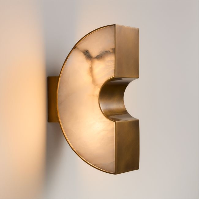 Cali White Alabaster Wall Sconce Light by Brigette Romanek - Image 0