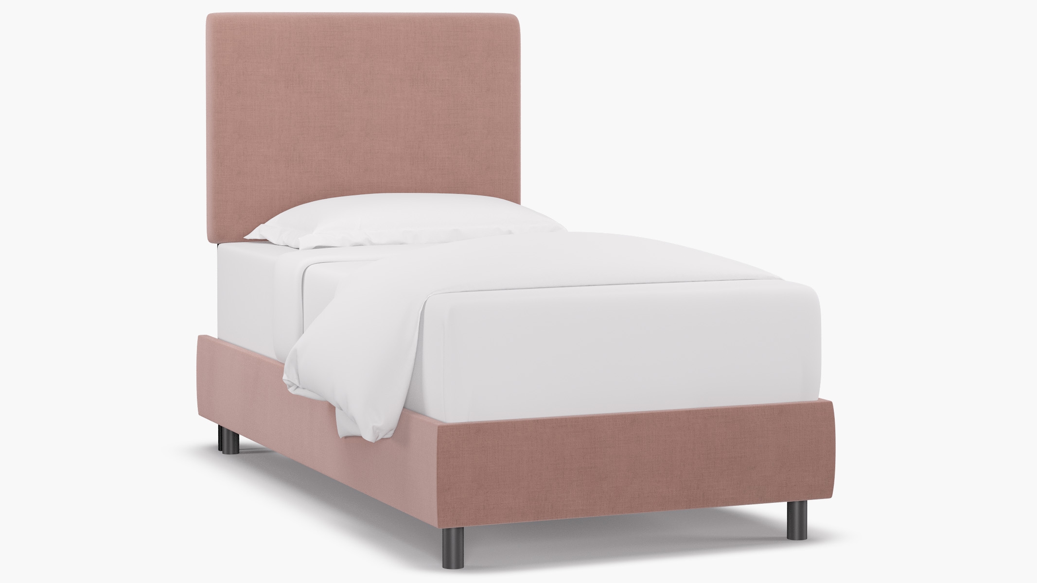 Square Back Bed, Blush Everyday Linen, Twin - Image 1