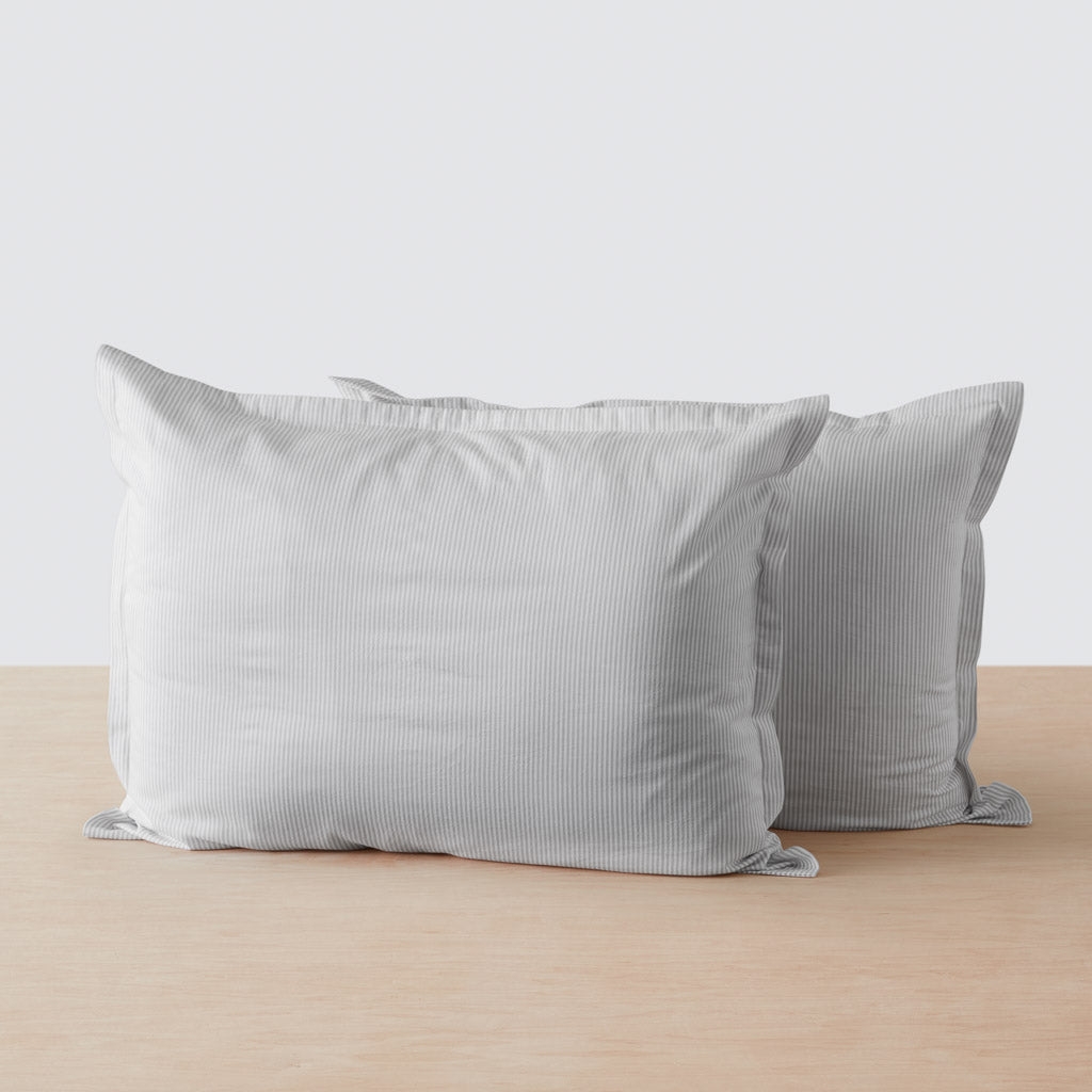 The Citizenry Organic Resort Cotton Shams | Standard | Solid Light Grey - Image 5