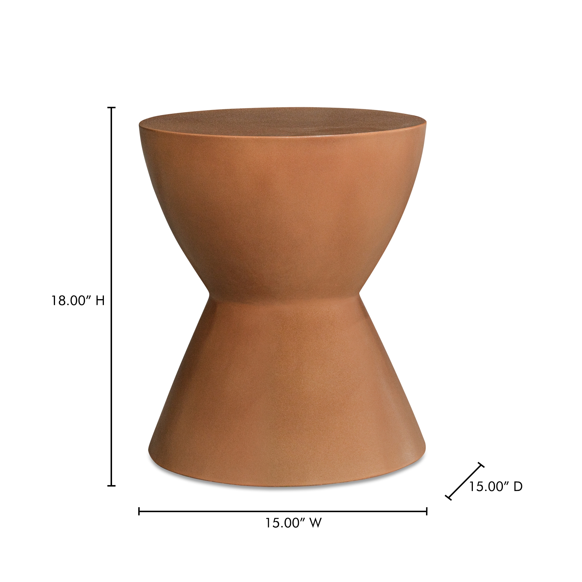 Hourglass Outdoor Stool Terracotta - Image 4